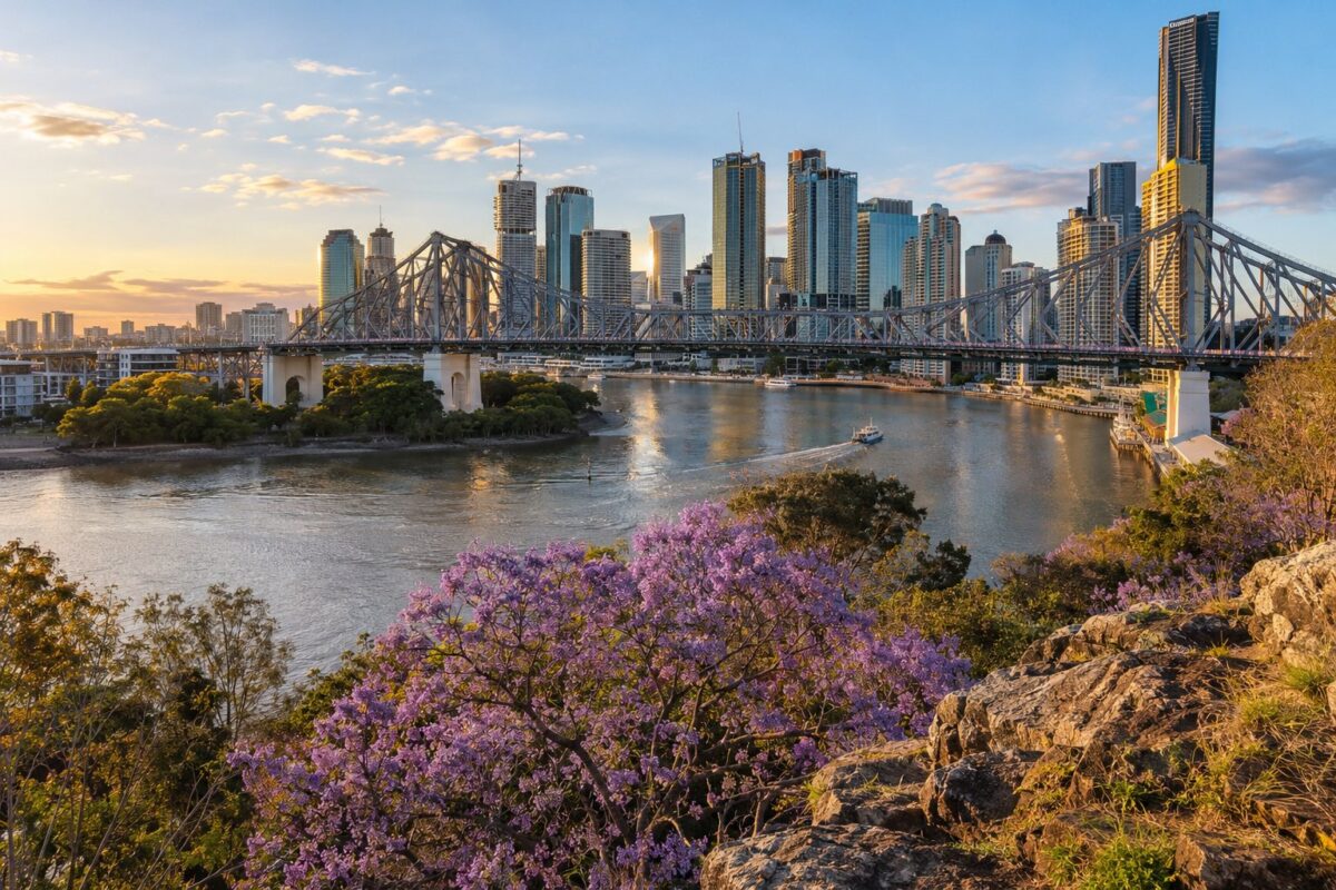 Brisbane : la rivière, le Story Bridge et les tours du centre