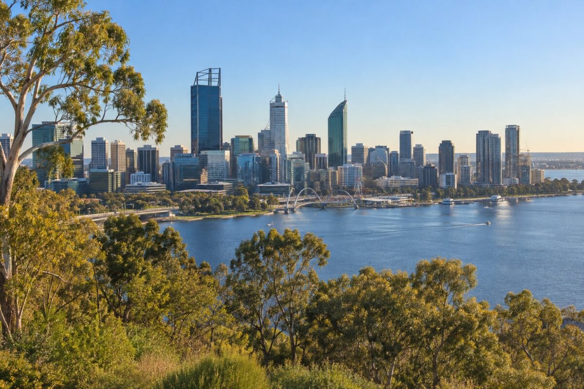 Perth : le centre-ville et la Swan River depuis Kings Park
