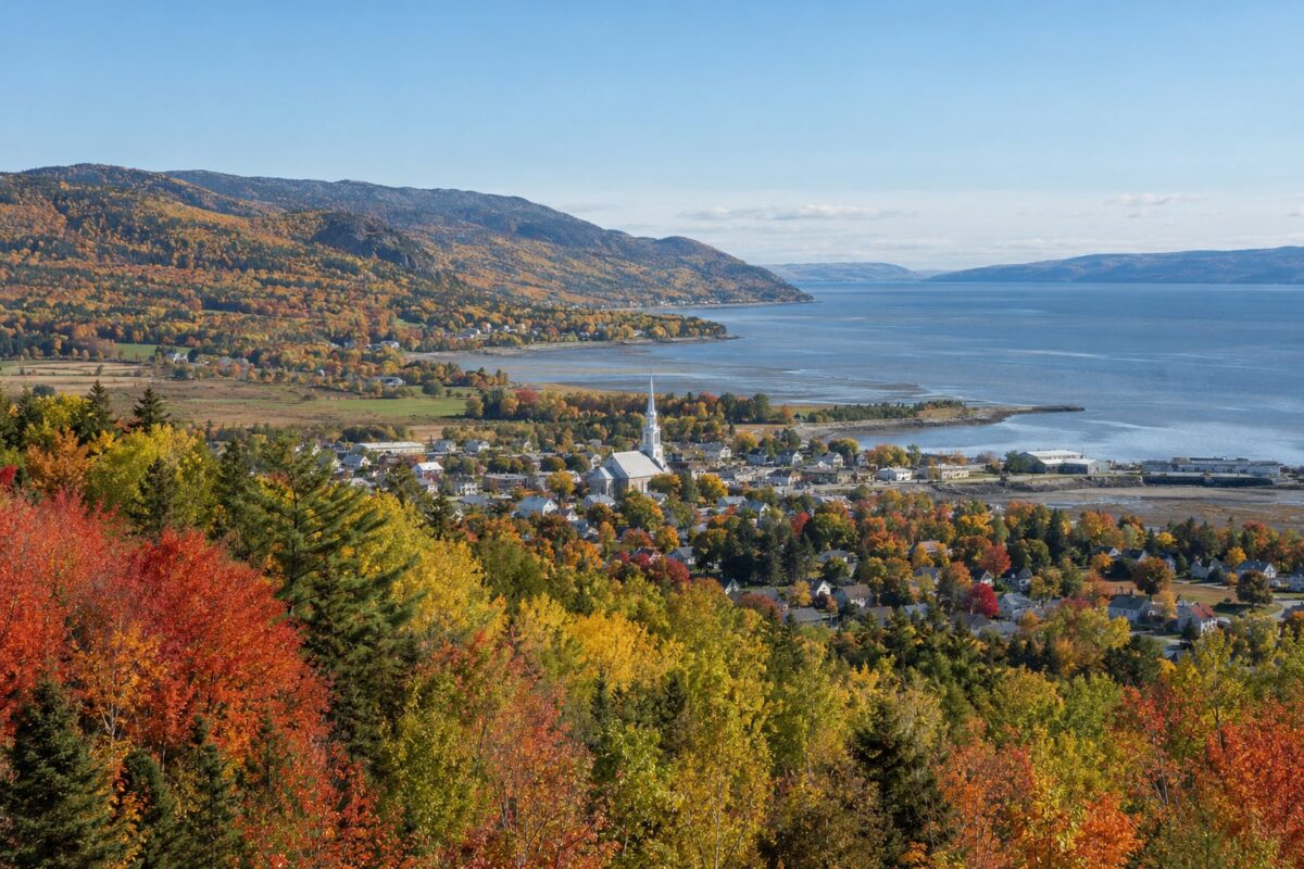 Charlevoix : le fleuve Saint-Laurent depuis les hauteurs de Baie-Saint-Paul