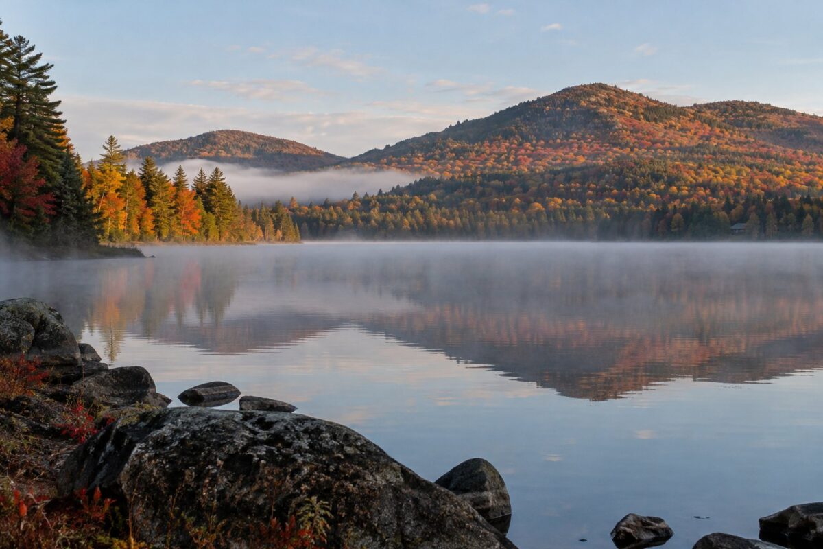 Les Laurentides : lac et forêt autour du mont Tremblant