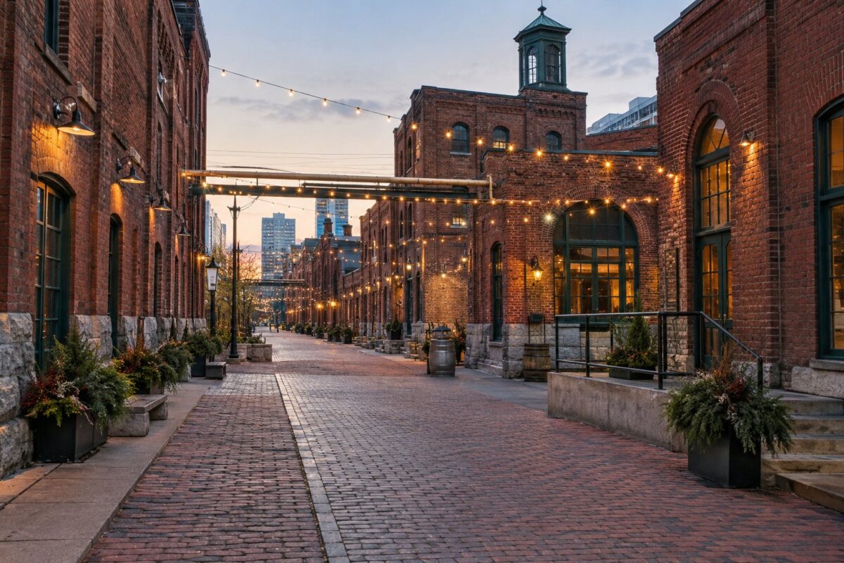 Toronto : les rues pavées du Distillery District