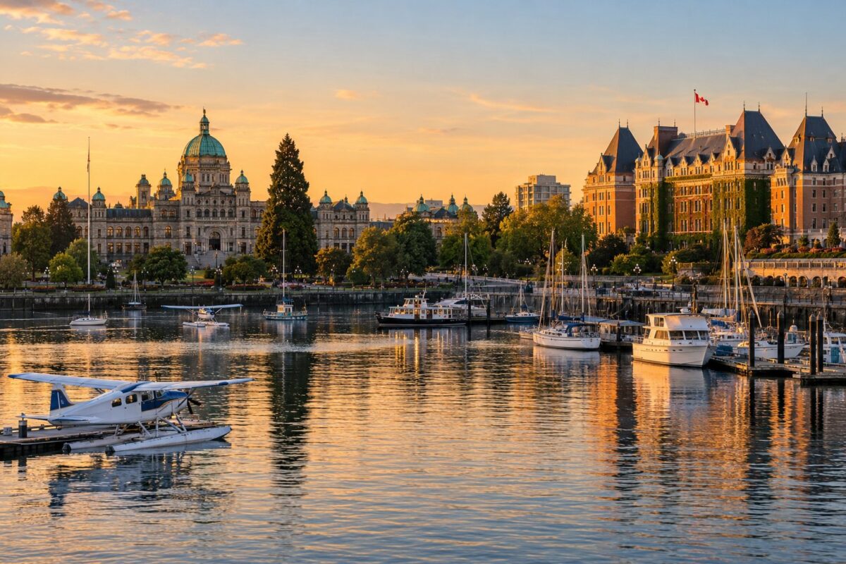 Victoria : le port intérieur et le Parlement de la Colombie-Britannique