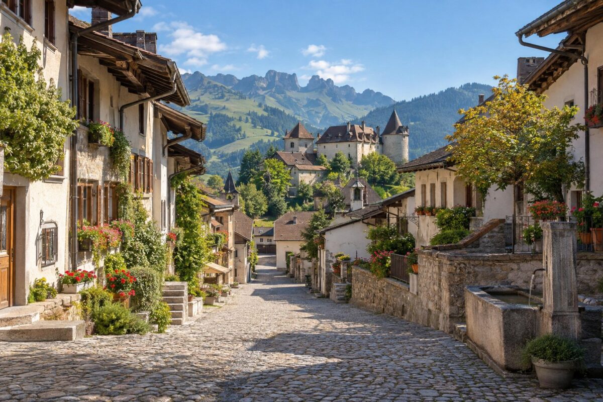 Gruyères : le bourg médiéval et le château