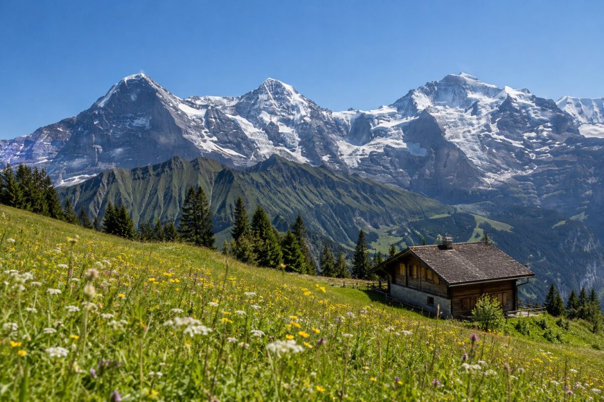 L'Oberland bernois : l'Eiger, le Mönch et la Jungfrau