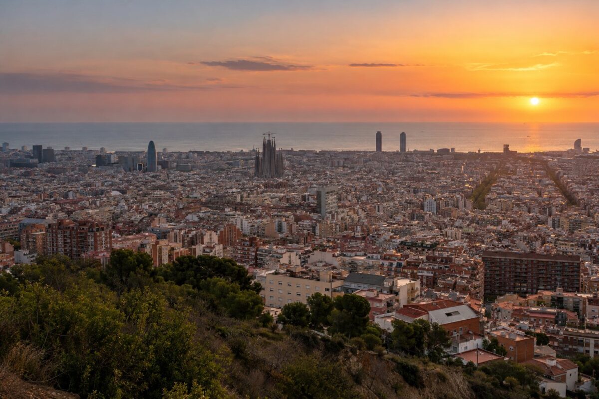 Barcelone : la ville et la mer depuis les bunkers du Carmel