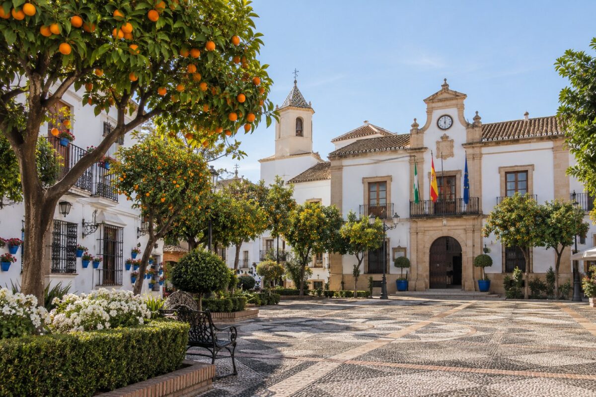 Marbella : la place des Orangers dans la vieille ville