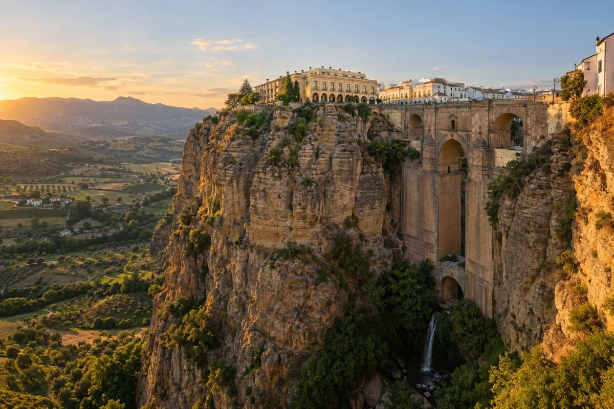 Ronda : le Puente Nuevo au-dessus des gorges du Tajo