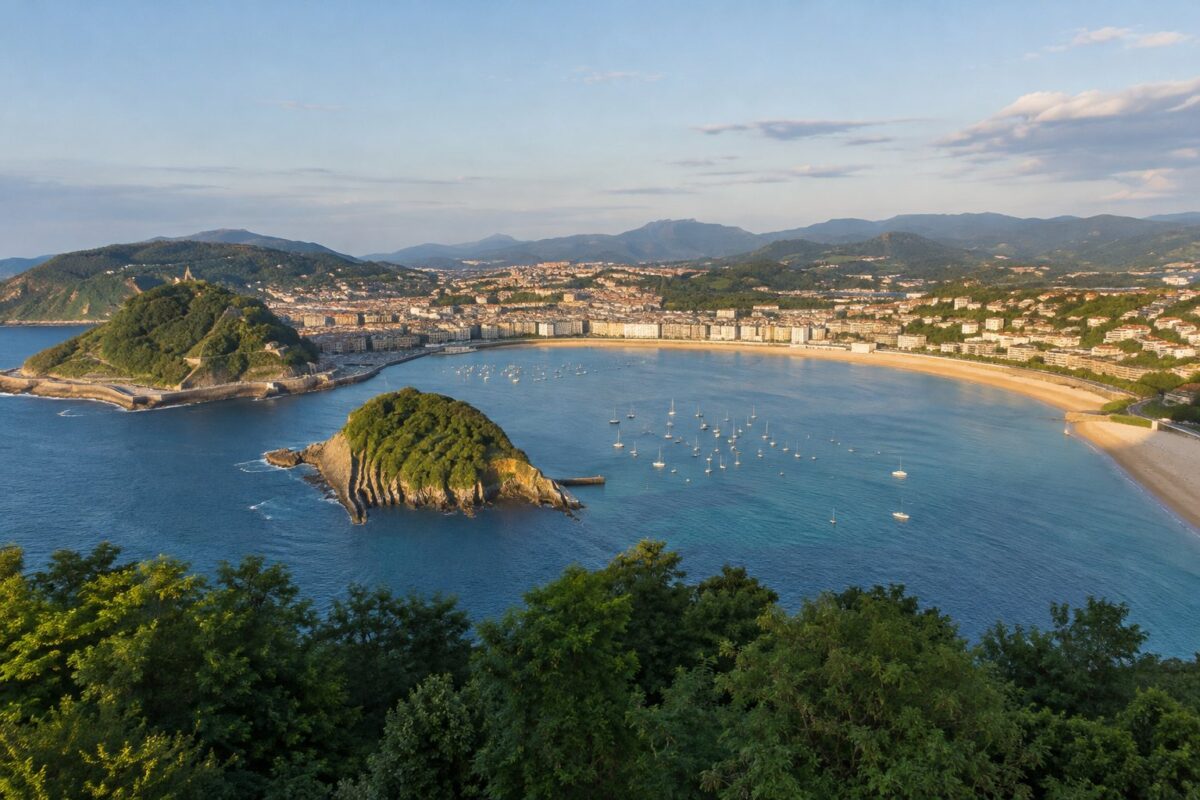 Saint-Sébastien : la baie de la Concha depuis le mont Igueldo