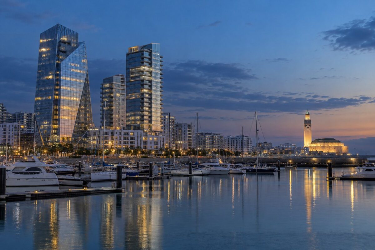 Casablanca : la marina et les tours de la corniche