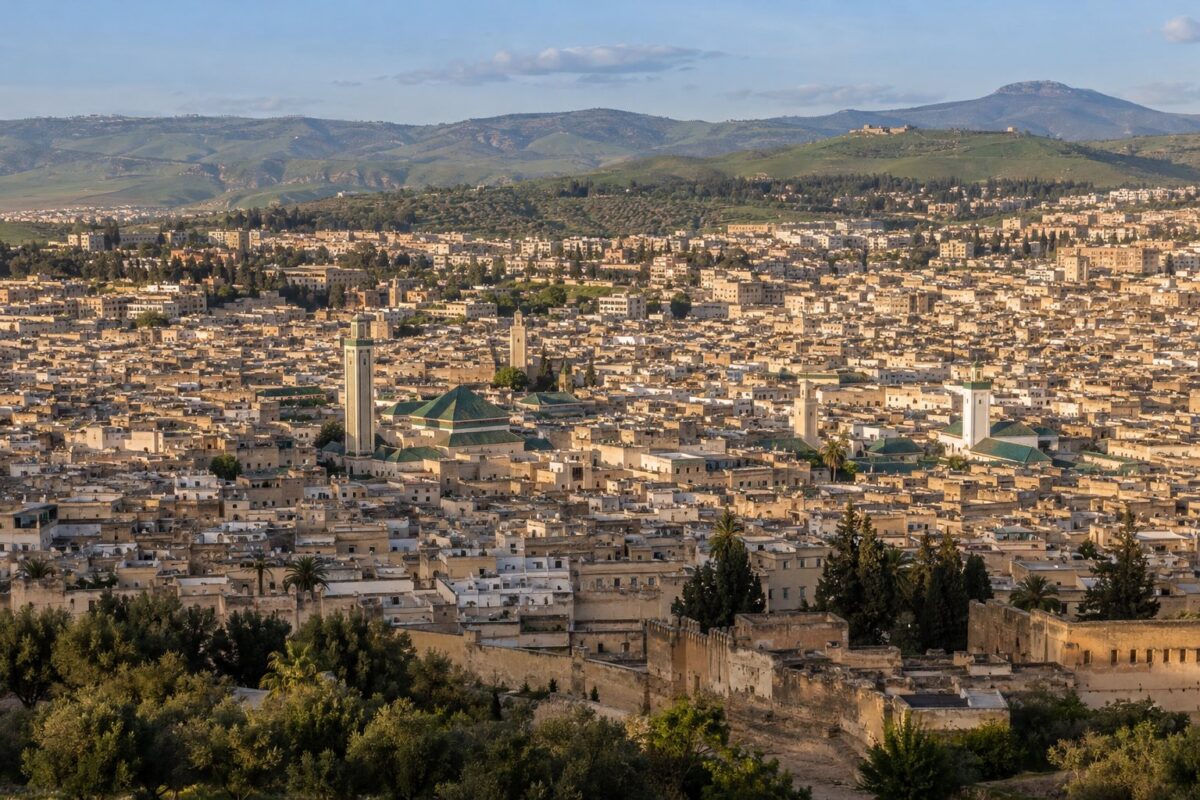 Fès : la médina de Fès el-Bali depuis les tombeaux mérinides