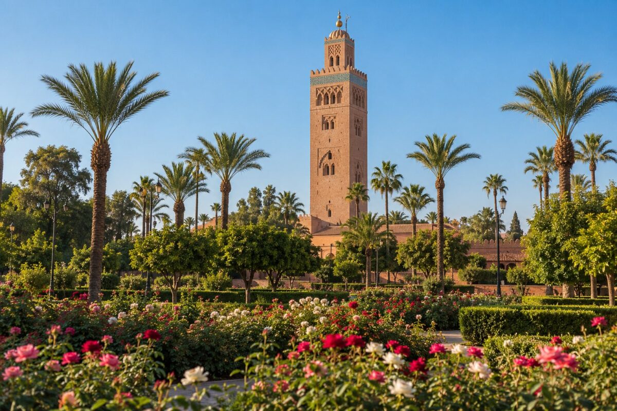 Marrakech : la mosquée Koutoubia et ses jardins