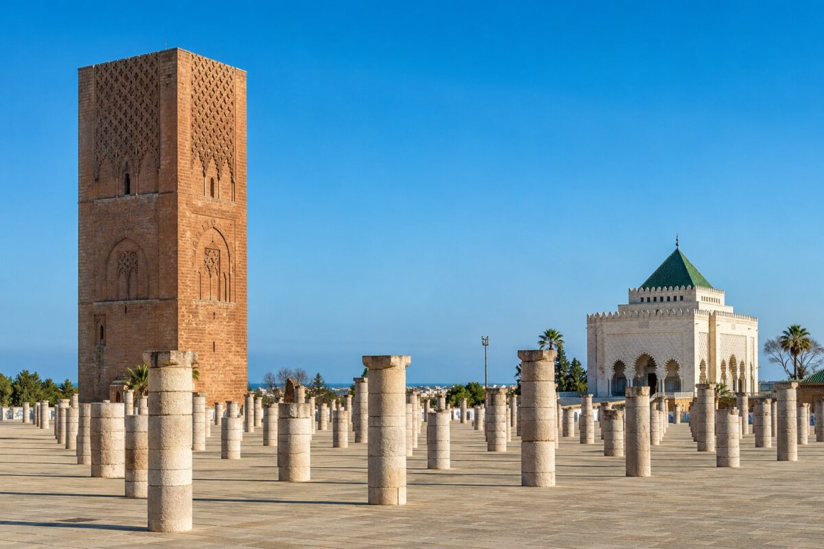 Rabat : la tour Hassan et le mausolée Mohammed-V