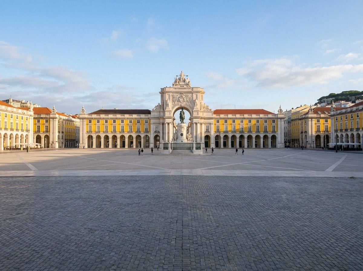 Lisbonne : la place du Commerce et l'arc de la rue Augusta