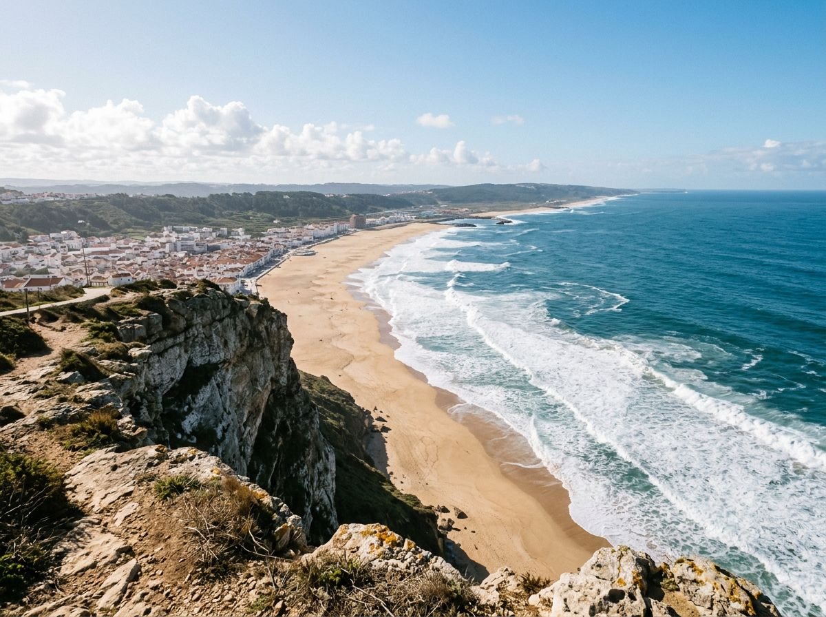 Nazaré : la plage et le promontoire du Sítio